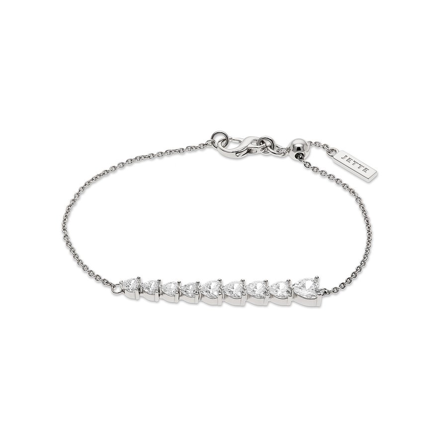 JETTE Armband LOVE DIAMOND, Zirkonia, Damen, 925er Silber, recycelt, silber