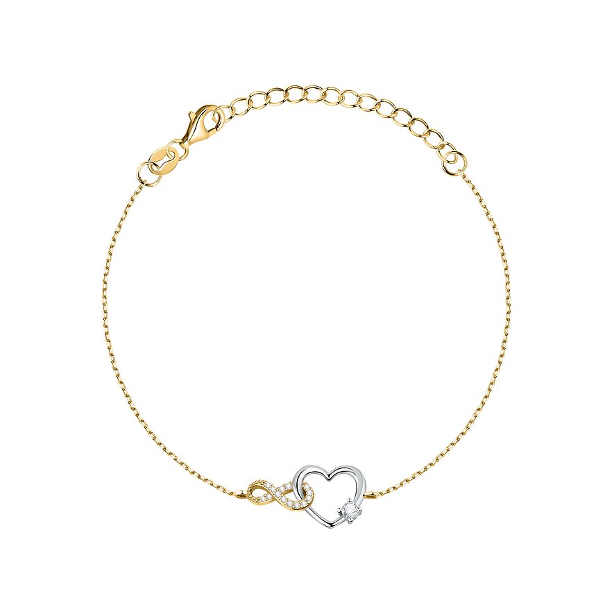 FAVS Armband, Zirkonia, Damen, 925er Silber, gelbgold