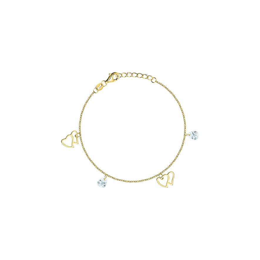 FAVS Armband, Zirkonia, Damen, 925er Silber, gelbgold