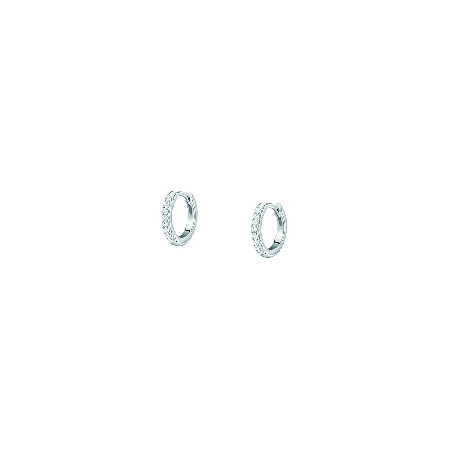 FAVS Creolen, Zirkonia, Damen, 925er Silber, silber