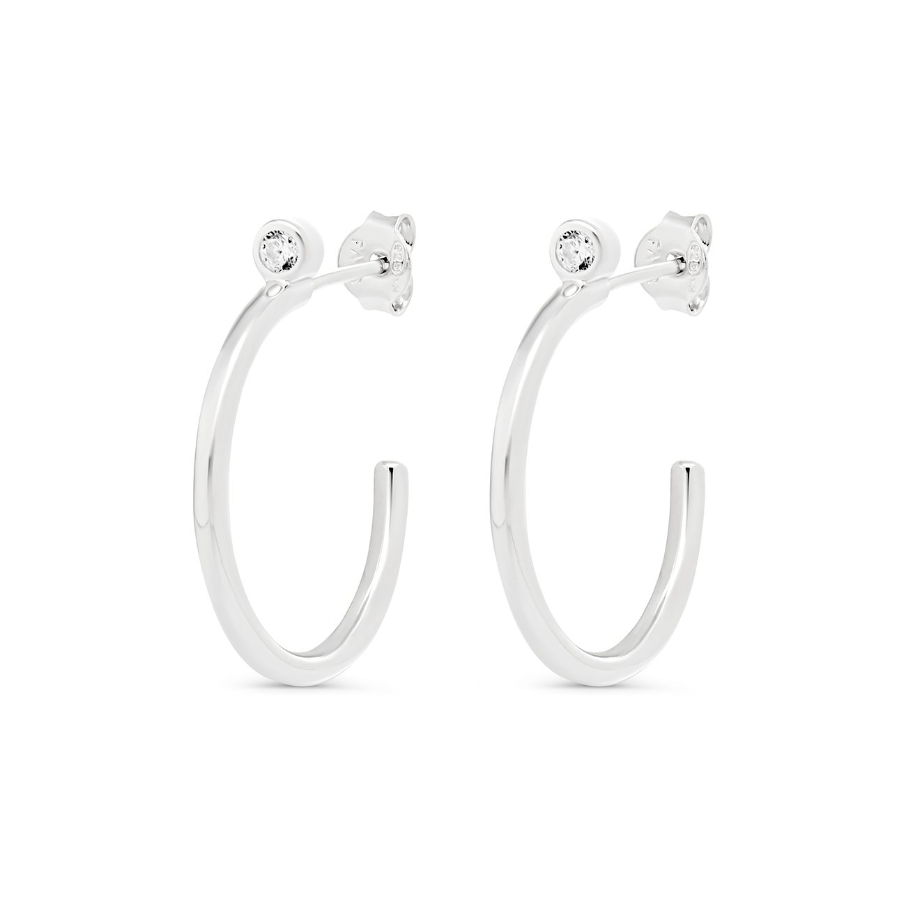 Boucles d'oreilles FAVS en argent 925 avec zircone cubique.
