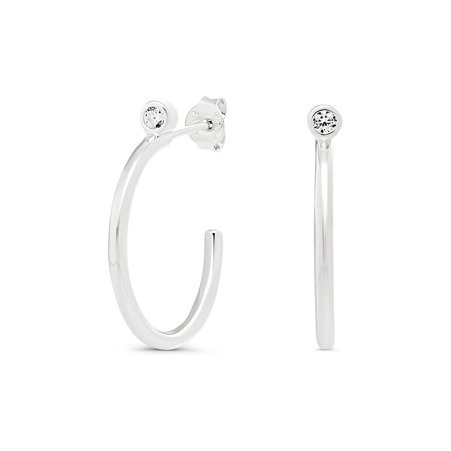 Boucles d'oreilles FAVS en argent 925 avec zircone cubique.