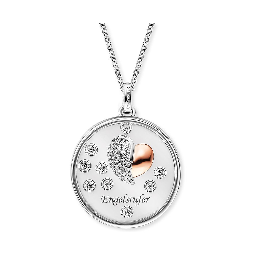Engelsrufer Kette, Zirkonia, synthetisch, Damen, 925er Silber, silber