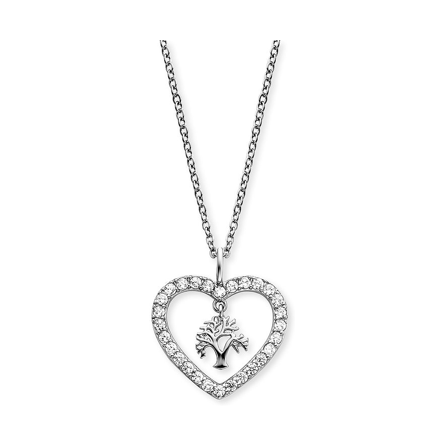 Engelsrufer Kette, Zirkonia, synthetisch, Damen, 925er Silber, silber