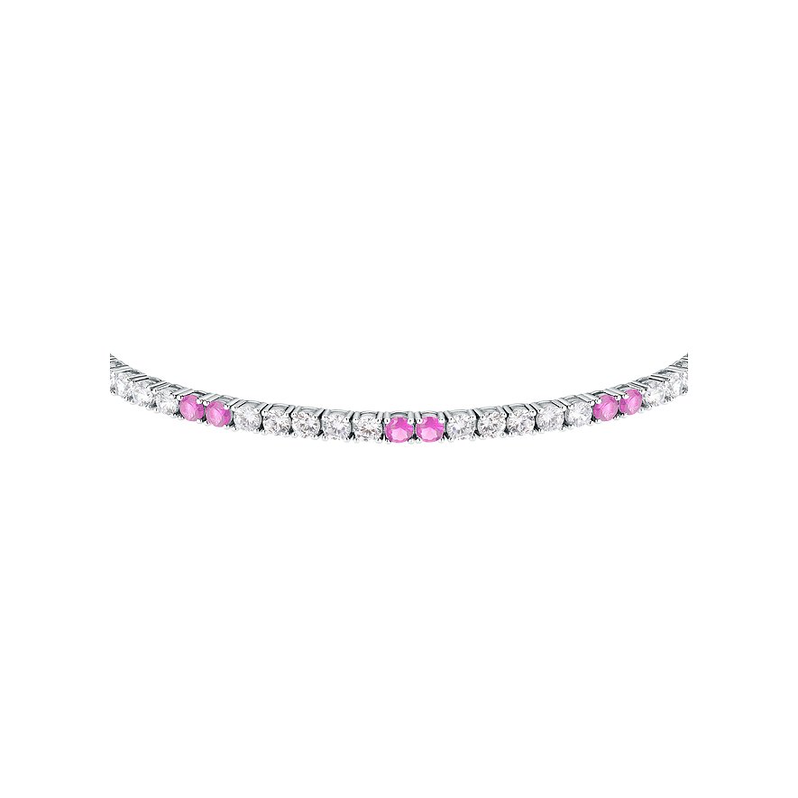 Morellato Armband aus recyceltem 925er Silber mit weißen und pinken Zirkonia.