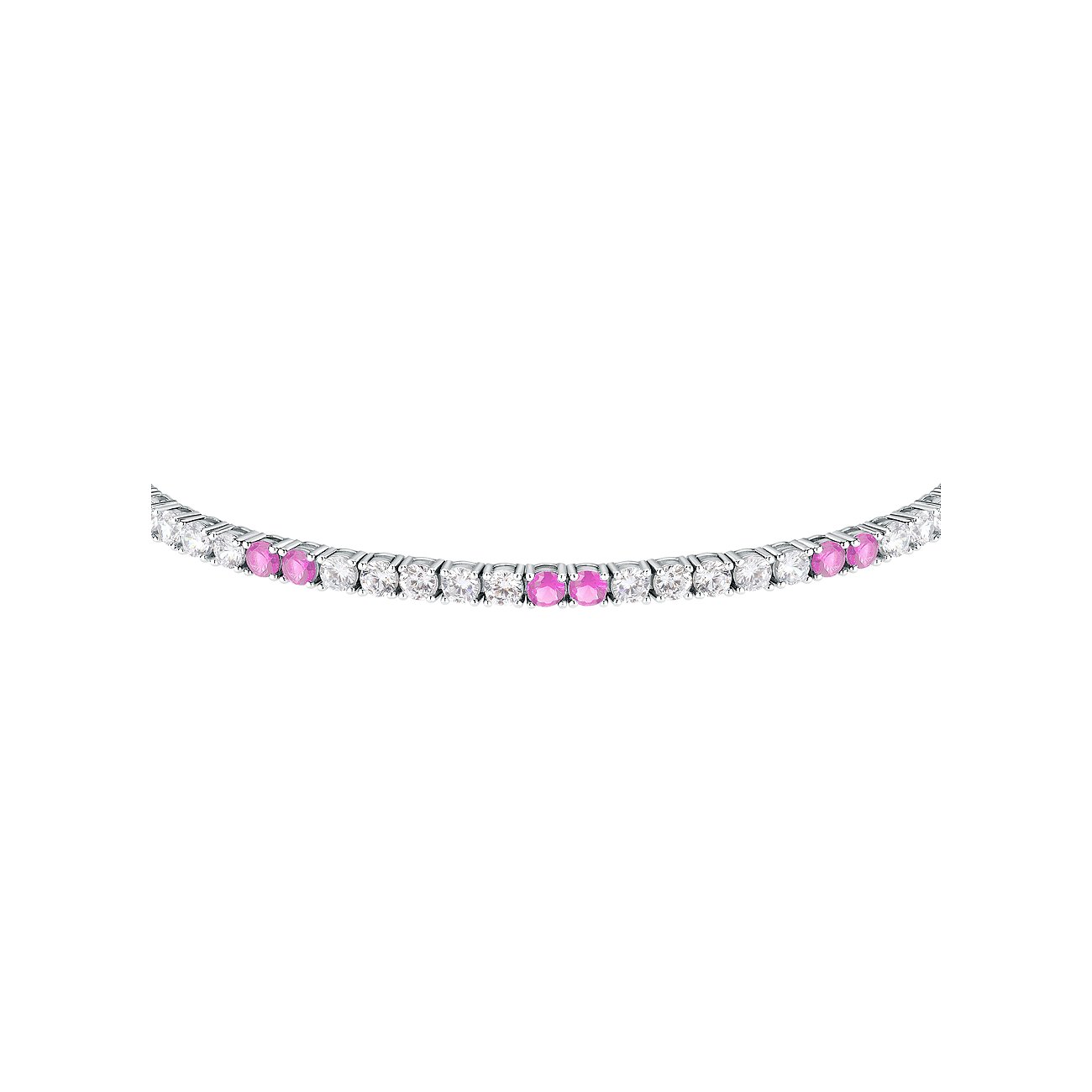 Morellato Armband aus recyceltem 925er Silber mit weißen und pinken Zirkonia.