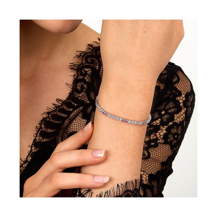 Morellato Armband aus 925er Silber mit weißen und rosa Zirkonia.