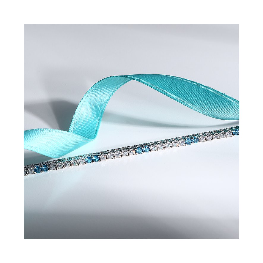 Morellato Armband aus 925er recyceltem Silber mit blauen und weißen Zirkonia.