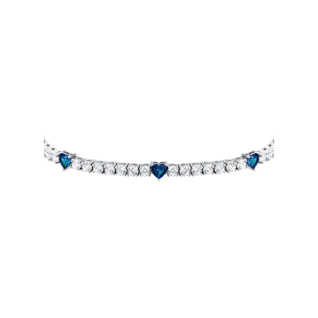 Morellato Armband aus 925er recyceltem Silber mit blauen Zirkonia.