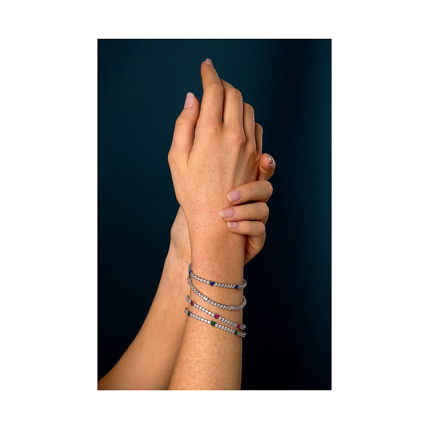 Morellato Armband aus 925er recyceltem Silber mit Zirkonia und farbigen Steinen.