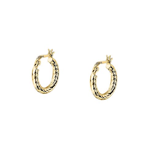 Boucles d'oreilles Morellato en argent recyclé 925, couleur or, avec un motif côtelé.