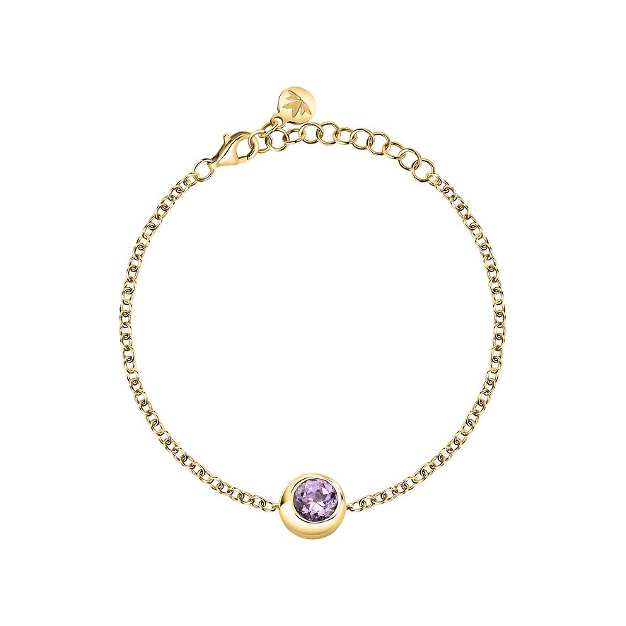Morellato Armband Tesori, Amethyst, Damen, 925er Silber, recycelt, gelbgold