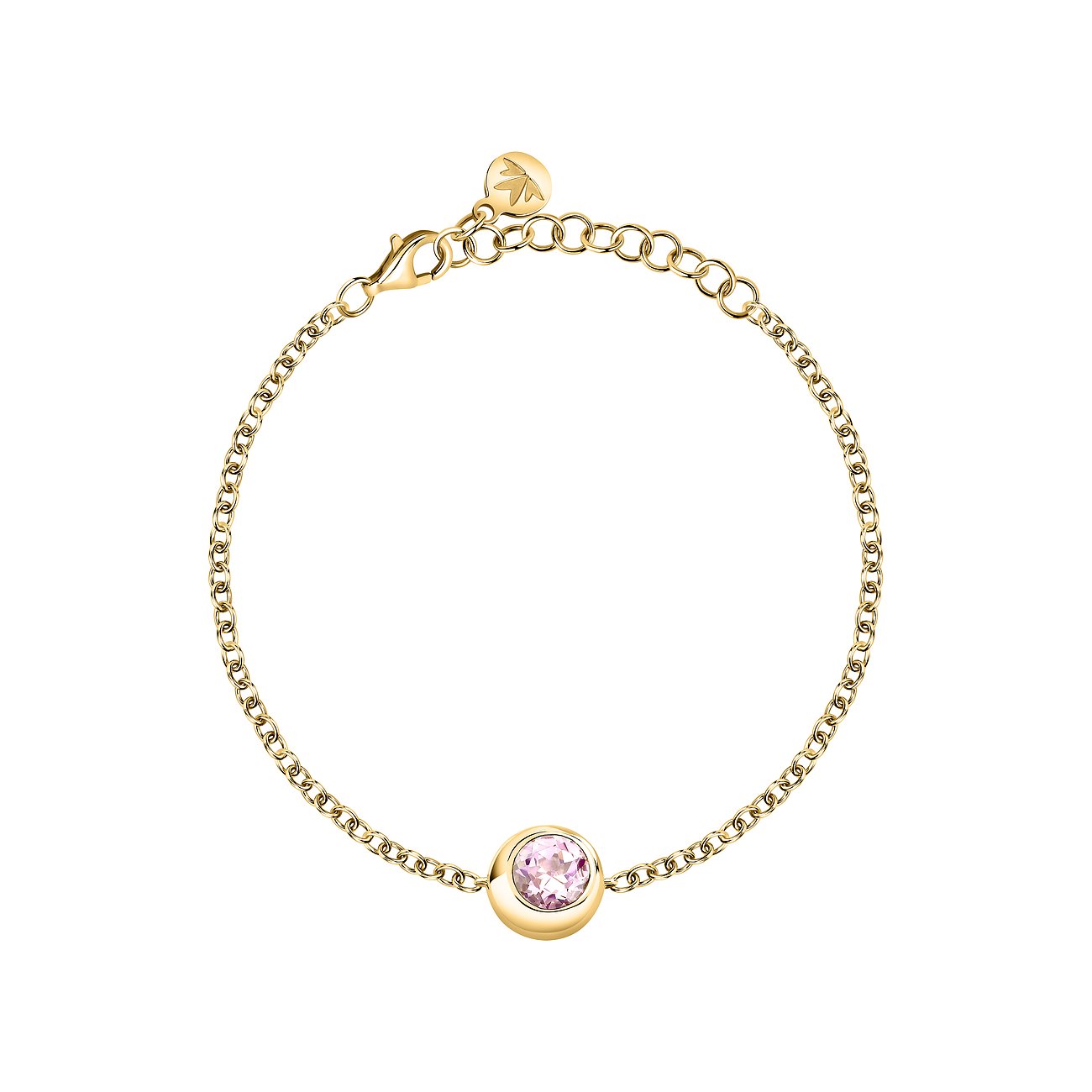 Bracciale Morellato in argento riciclato 925 con quarzo rosa.