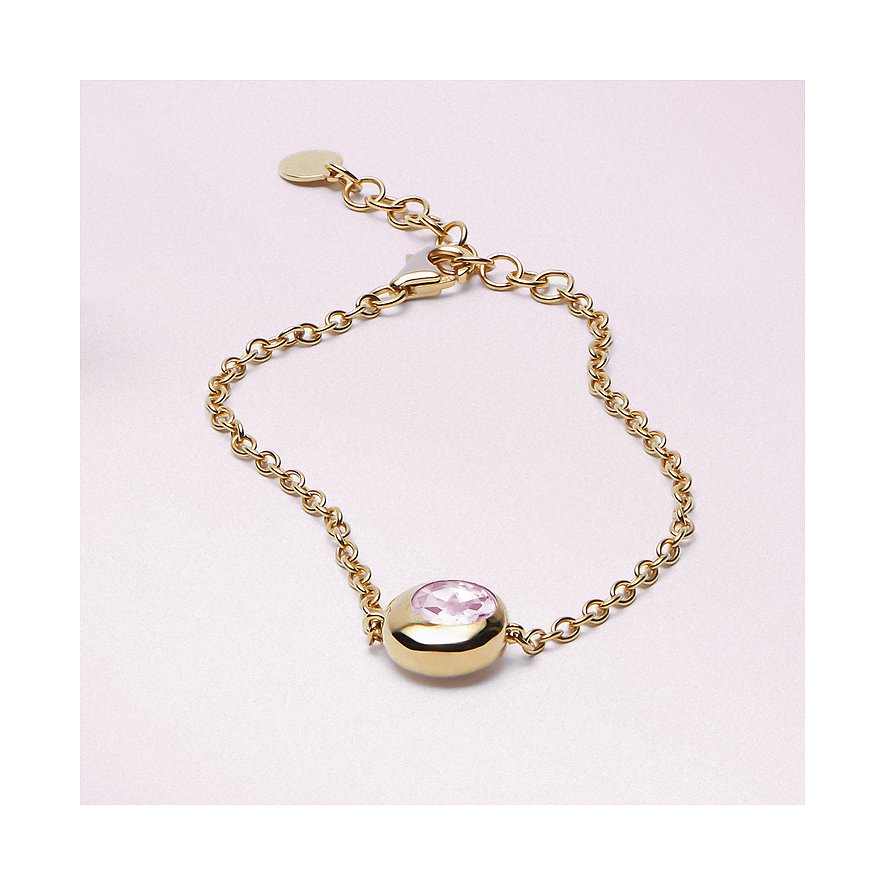 Bracciale Morellato in argento riciclato 925 con quarzo rosa.
