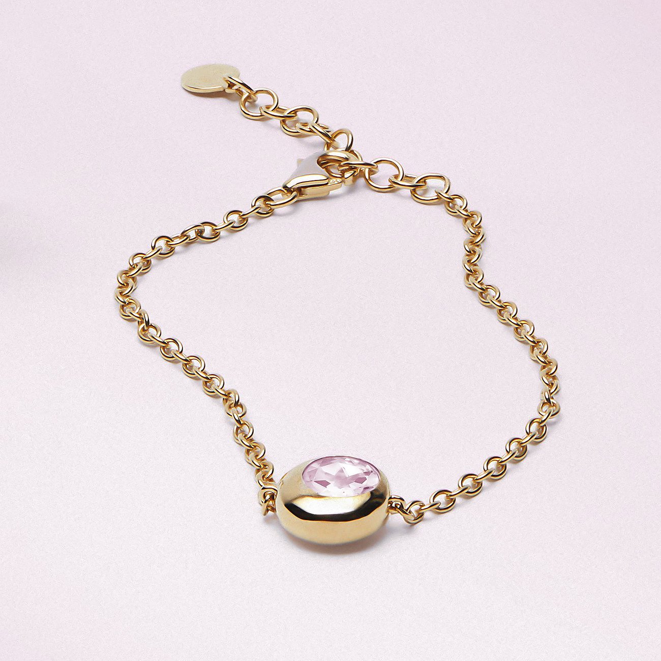 Bracciale Morellato in argento riciclato 925 con quarzo rosa.