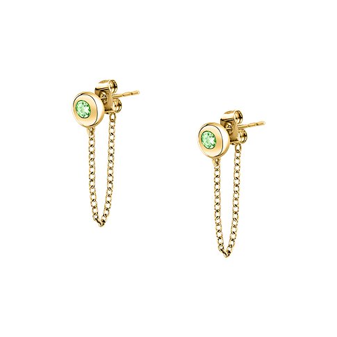 Boucles d'oreilles Morellato en argent recyclé 925 avec péridot.