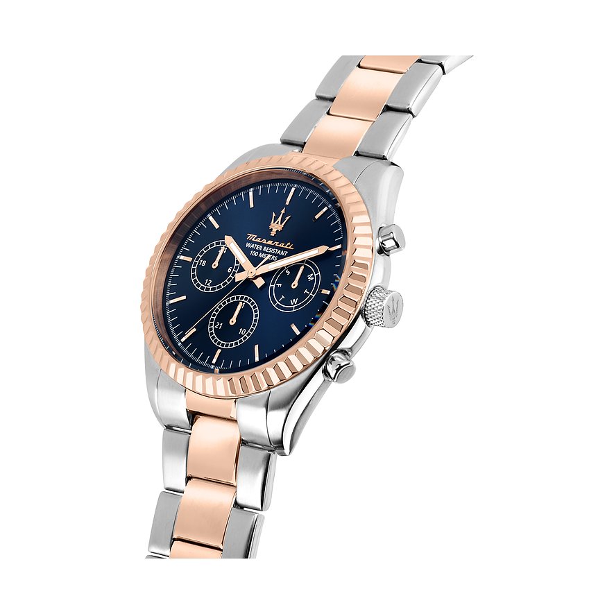 Maserati Herrenuhr Competizione R8853100040, Herren, Edelstahl, Armband: Edelstahl, Quarz, analog