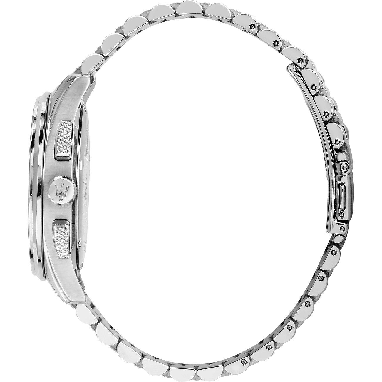 Maserati Armband aus Edelstahl mit Maserati-Logo.