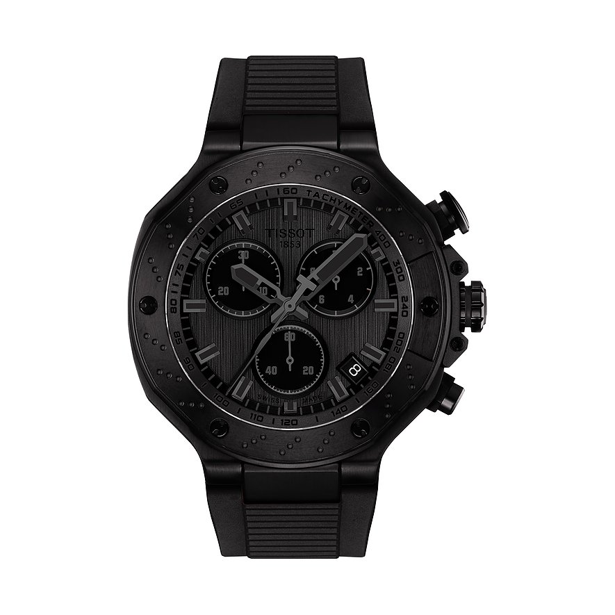 Tissot Chronograph T-Race Chronograph T1414173706100, Herren, Edelstahl, Armband: Silikon, Quarz