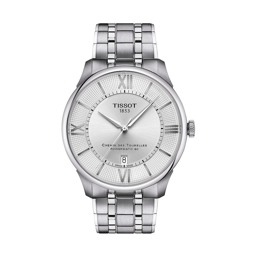 Tissot Herrenuhr Chemin Des Tourelles T1394071103800, Herren, Edelstahl, Armband: Edelstahl, Automatik