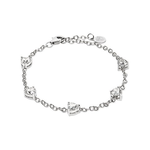Chiara Ferragni Armband aus 925er Silber mit Zirkonia-Steinen in Herzform.