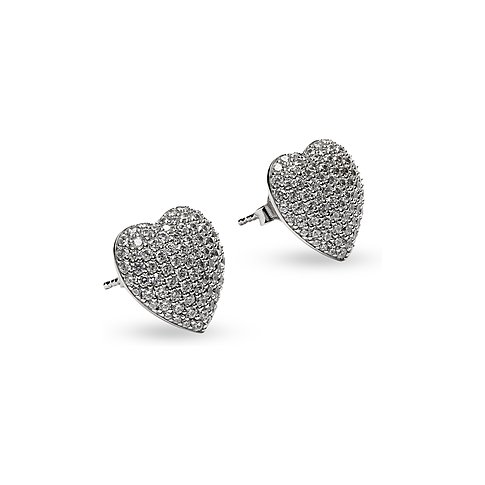 Chiara Ferragni Ohrstecker aus 925er Silber mit Zirkonia, Herzform.
