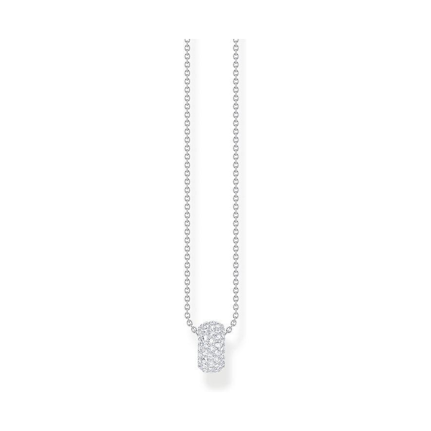 Thomas Sabo Kette, Zirkonia, Damen, 925er Silber, silber
