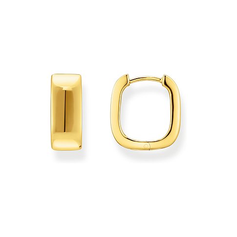 Thomas Sabo Ohrringe aus 925er Silber, goldfarben, rechteckig.