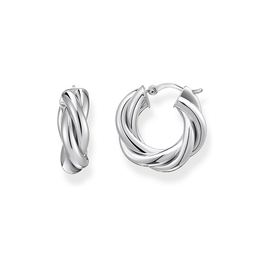 Thomas Sabo Ohrringe aus 925er Silber, poliert, mit gedrehtem Design.