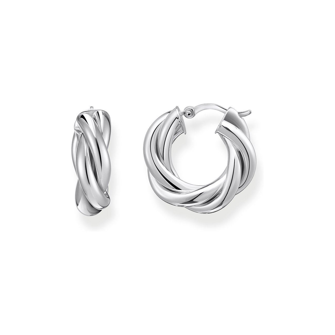 Thomas Sabo Ohrringe aus 925er Silber, poliert, mit gedrehtem Design.