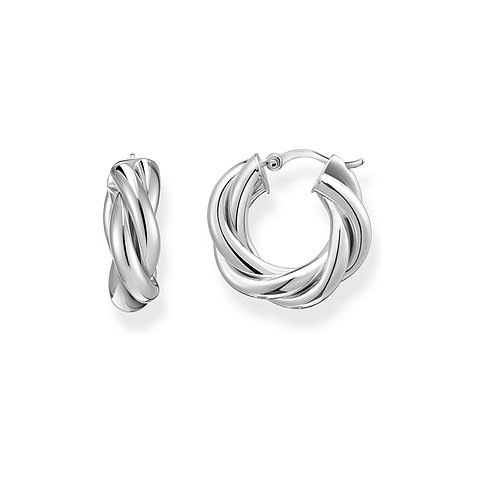 Thomas Sabo Ohrringe aus 925er Silber, poliert, mit gedrehtem Design.