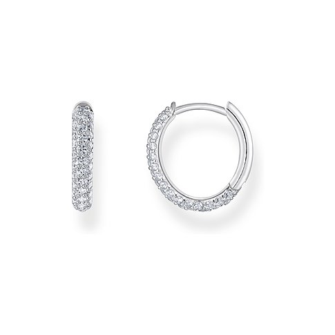 Thomas Sabo Creolen aus 925er Silber mit weißen Zirkonia.