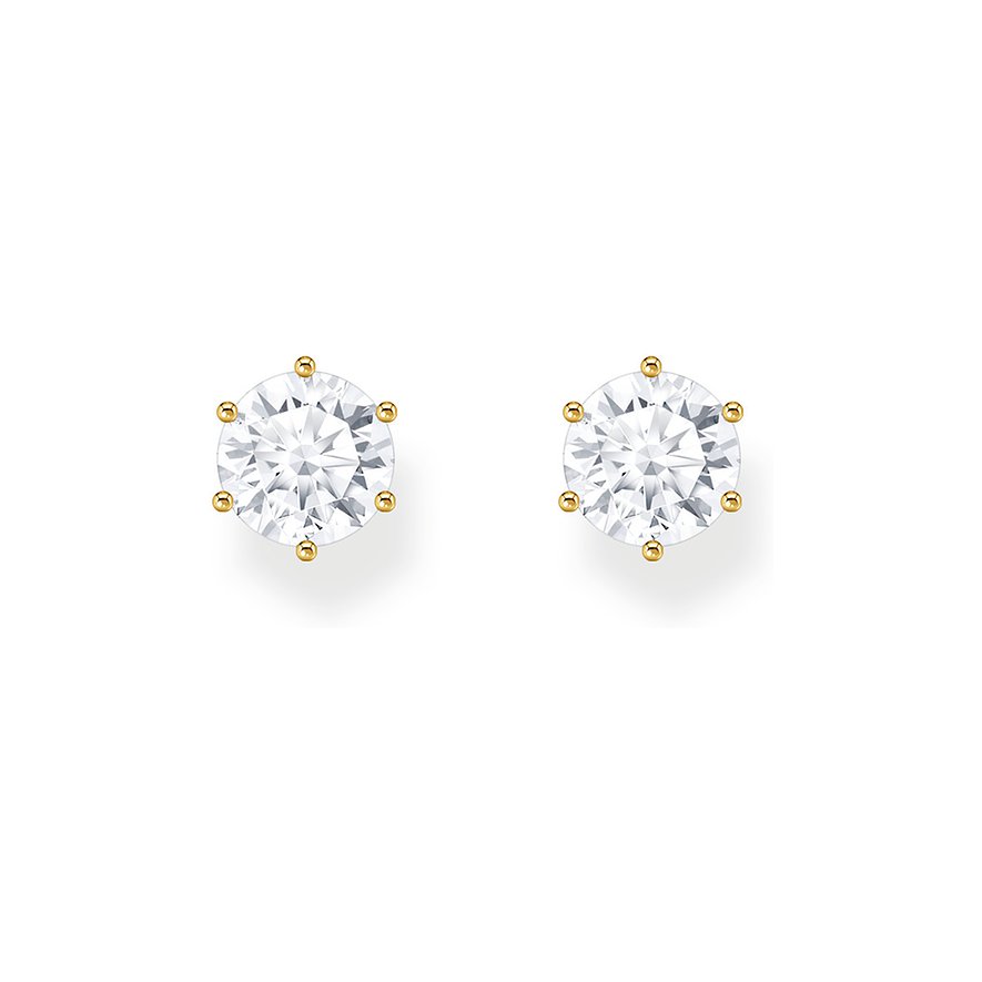 Thomas Sabo Ohrstecker, Zirkonia, Damen, 925er Silber, gold