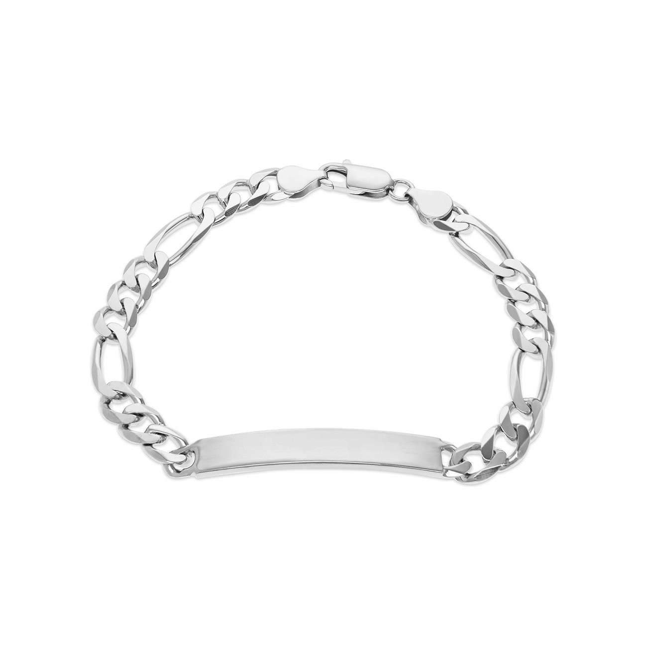 CHRIST Armband aus 925er recyceltem Silber mit Figaro-Kettengliedern und Gravurplatte.