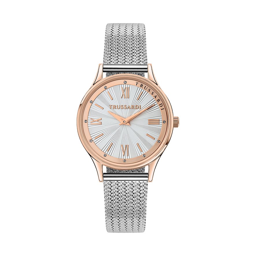 Trussardi Damenuhr T-Star R2453152507, Damen, Edelstahl, Armband: Edelstahl, Quarz, analog