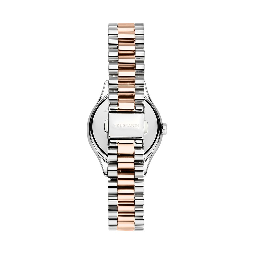 Trussardi Damenuhr mit Edelstahlgehäuse, bicolor.