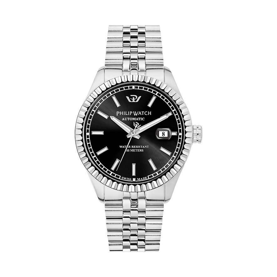 Philip Watch Herrenuhr Caribe Urban R8223597023, Herren, Edelstahl, Armband: Edelstahl, Automatik, analog