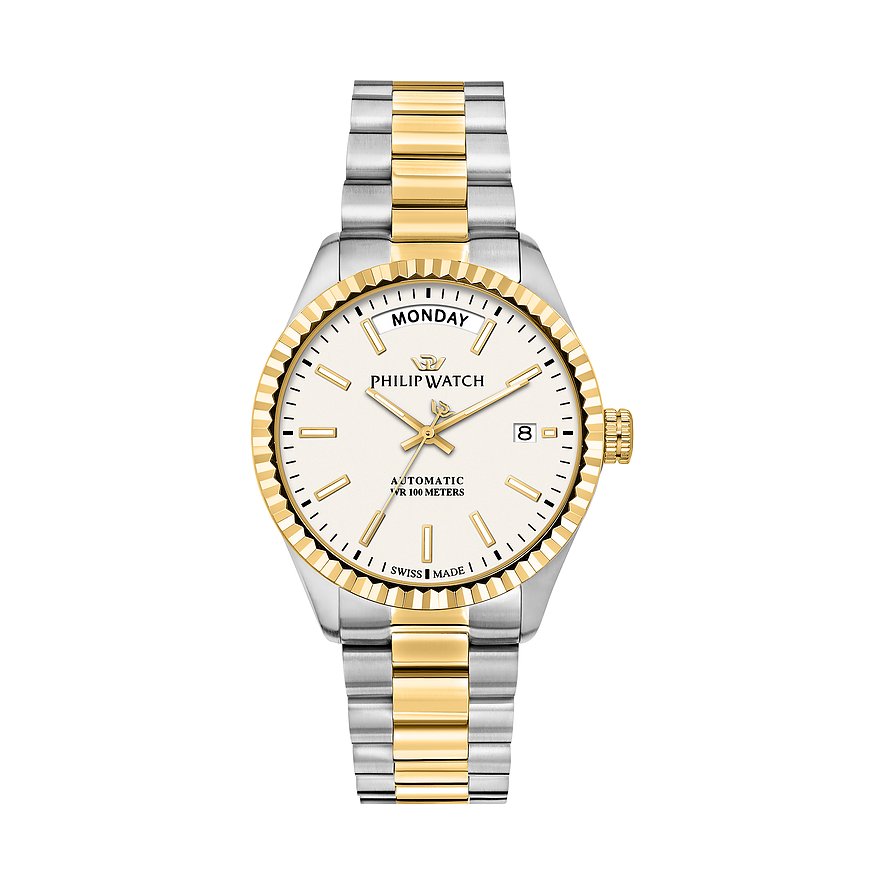 Philip Watch Herrenuhr Caribe Urban R8223597107, Herren, Edelstahl, Armband: Edelstahl, PVD beschichtet, Automatik, analog