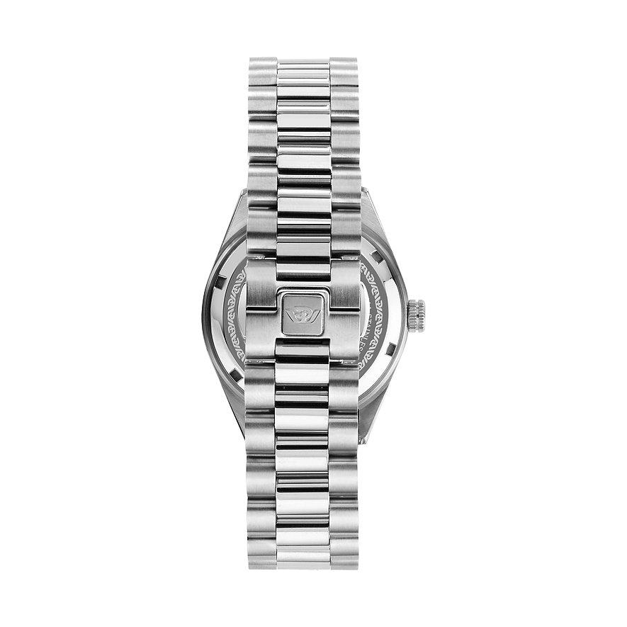 Philip Watch Edelstahl-Herrenuhr mit Gliederarmband und Logo-Schließe.