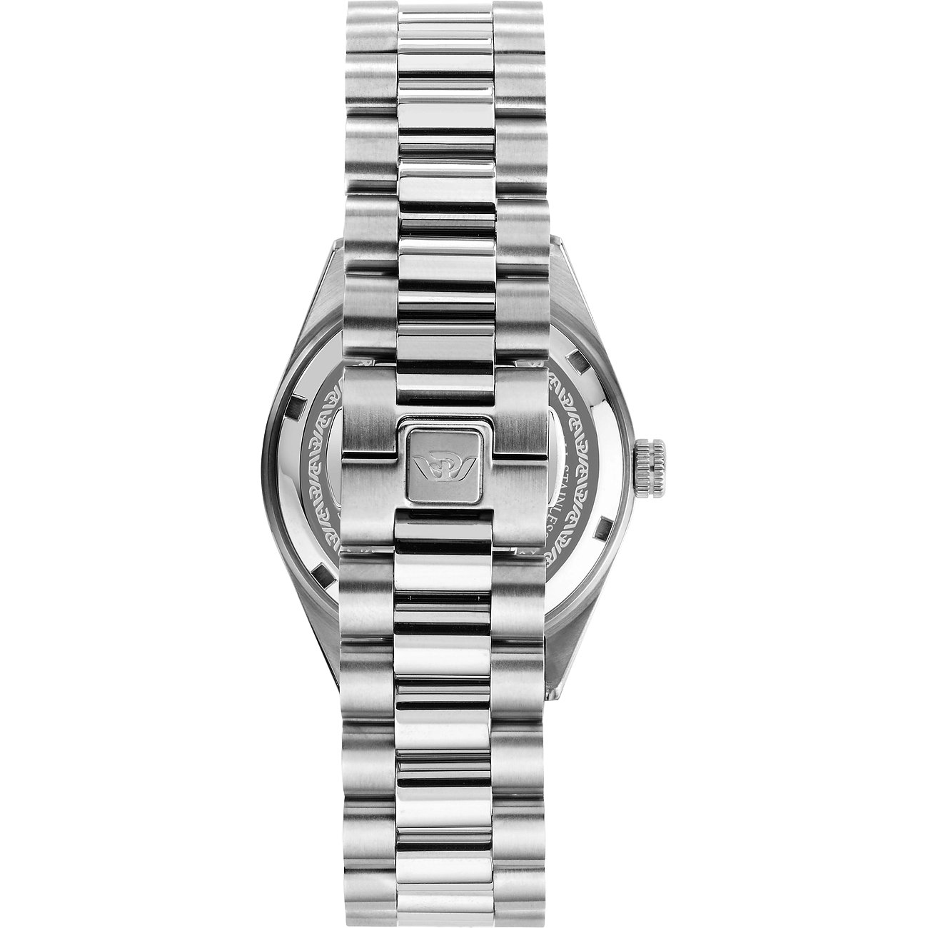 Philip Watch Edelstahl-Herrenuhr mit Gliederarmband und Logo-Schließe.