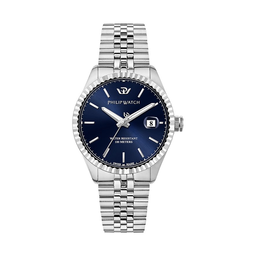 Philip Watch Herrenuhr Caribe Urban R8253597077, Herren, Edelstahl, Armband: Edelstahl, Quarz, analog