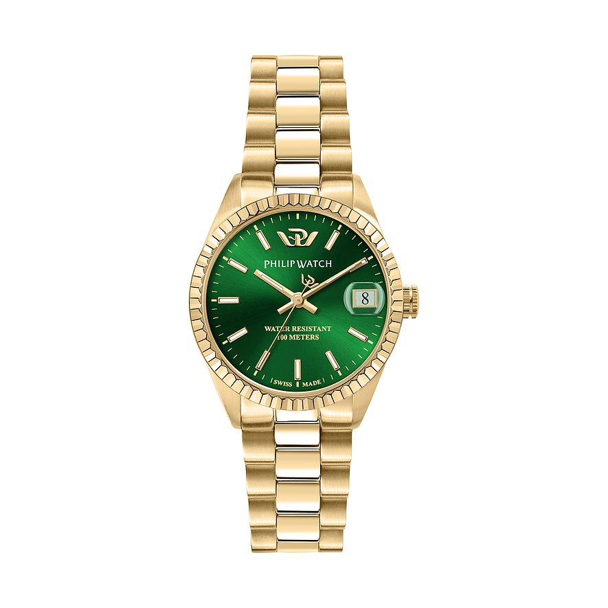 Philip Watch Damenuhr Caribe Urban R8253597591, Damen, Edelstahl, Armband: Edelstahl, PVD beschichtet, Quarz, analog