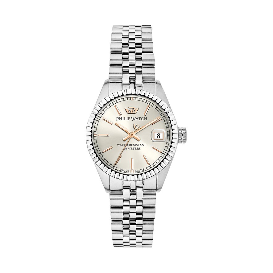 Philip Watch Damenuhr Caribe Urban R8253597601, Damen, Edelstahl, Armband: Edelstahl, Quarz, analog