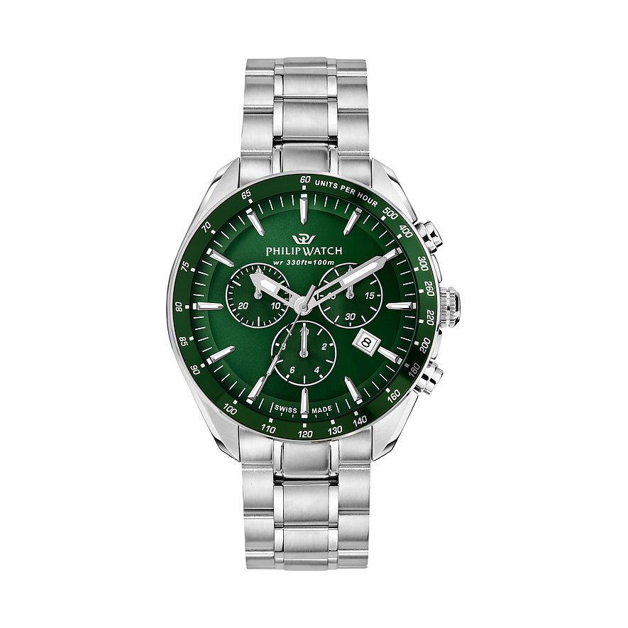 Philip Watch Chronograph Blaze R8273995019, Herren, Edelstahl, Armband: Edelstahl, Quarz, analog