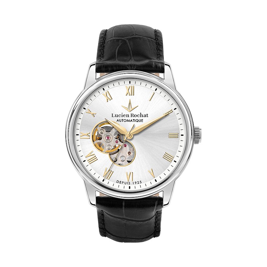Lucien Rochat Herrenuhr Iconic R0421116003, Herren, Edelstahl, Armband: Leder, Automatik, analog