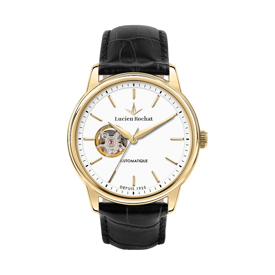 Lucien Rochat Herrenuhr Iconic R0421116006, Herren, Edelstahl, Armband: Leder, Automatik, analog