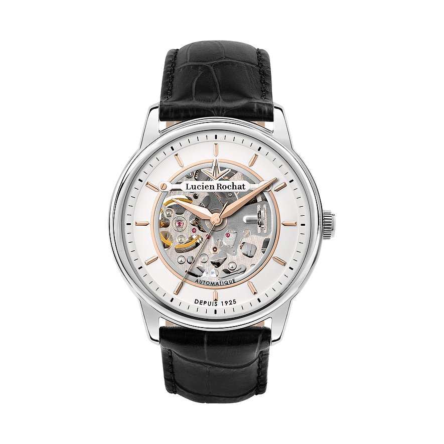 Lucien Rochat Herrenuhr Iconic R0421116007, Herren, Edelstahl, Armband: Leder, Automatik, analog