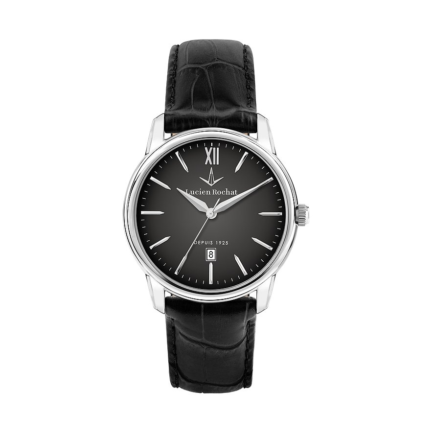 Lucien Rochat Herrenuhr Iconic R0451116003, Herren, Edelstahl, Armband: Leder, Quarz, analog
