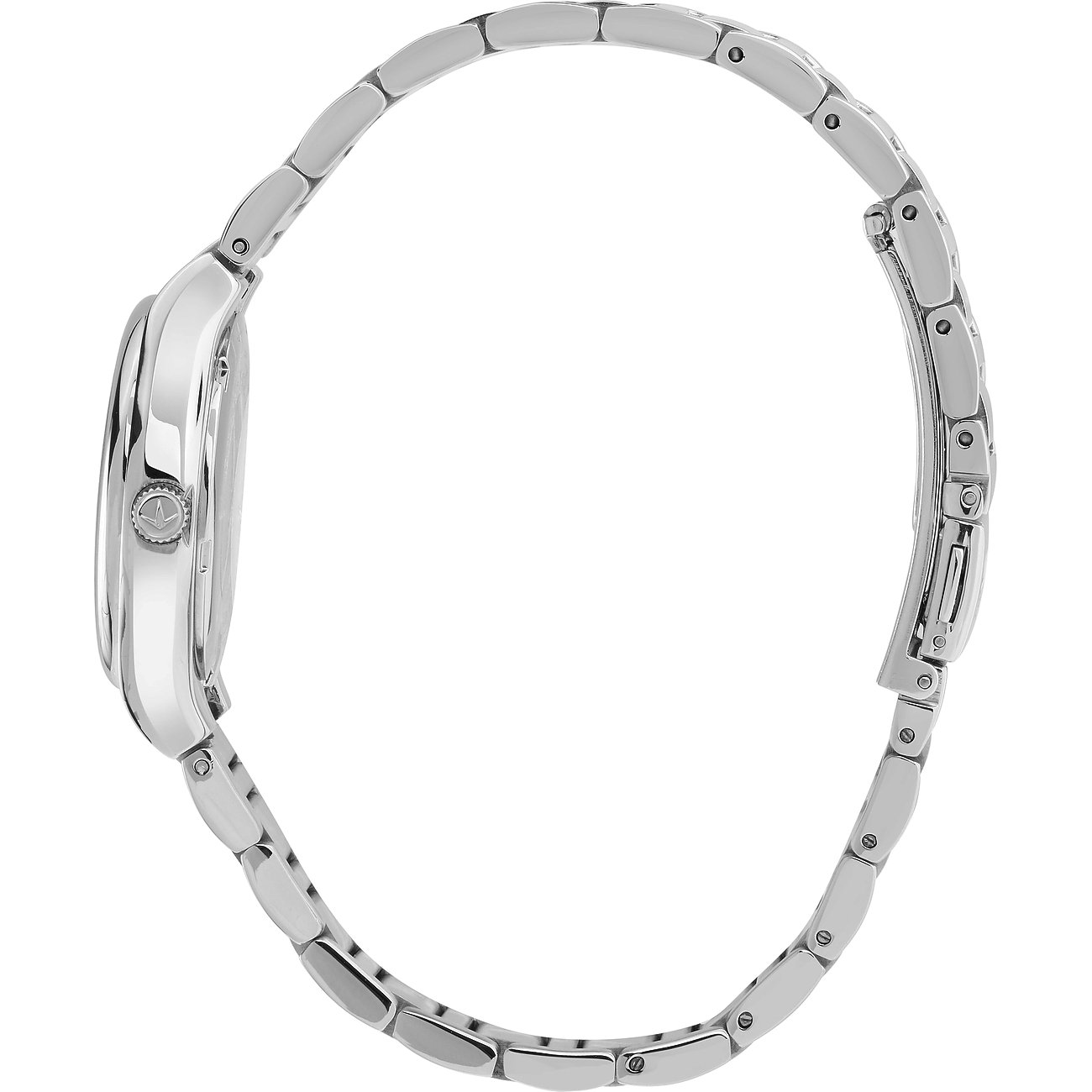 Montre pour femme Lucien Rochat avec boîtier en acier inoxydable, analogique, avec diamants.