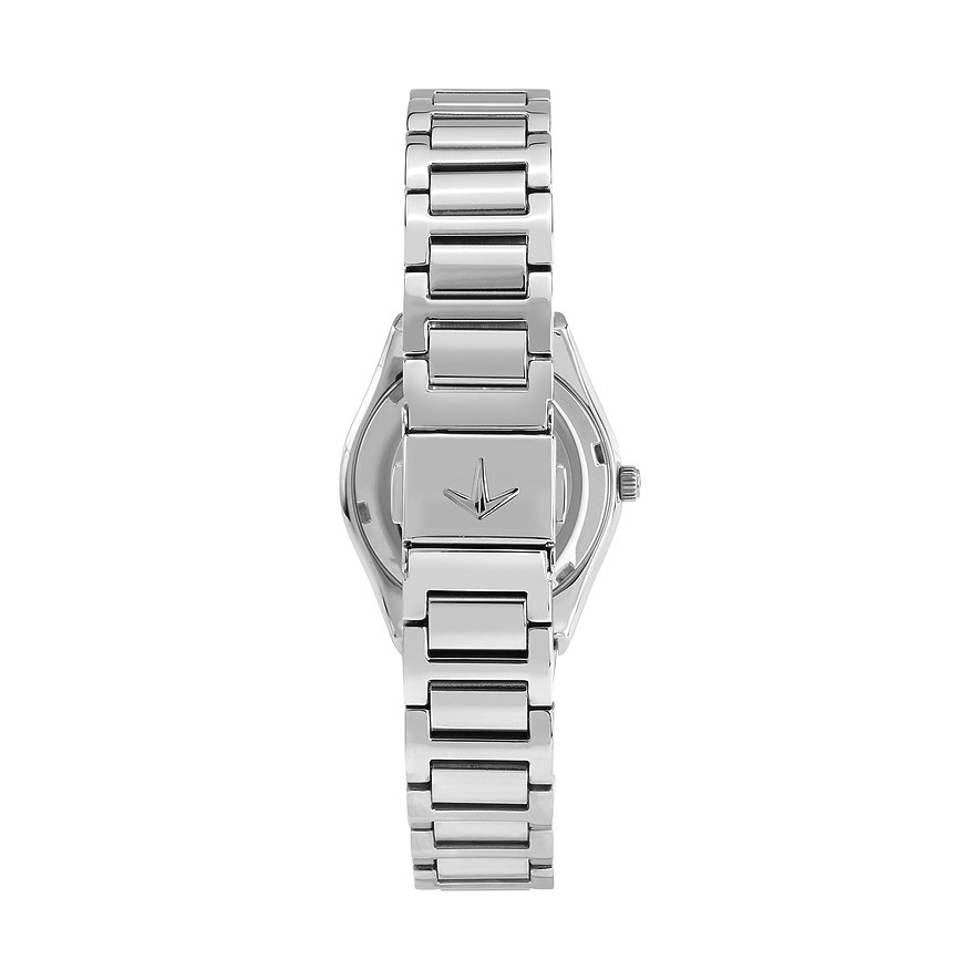 Montre Lucien Rochat pour femme en acier inoxydable avec diamants et bracelet à maillons.